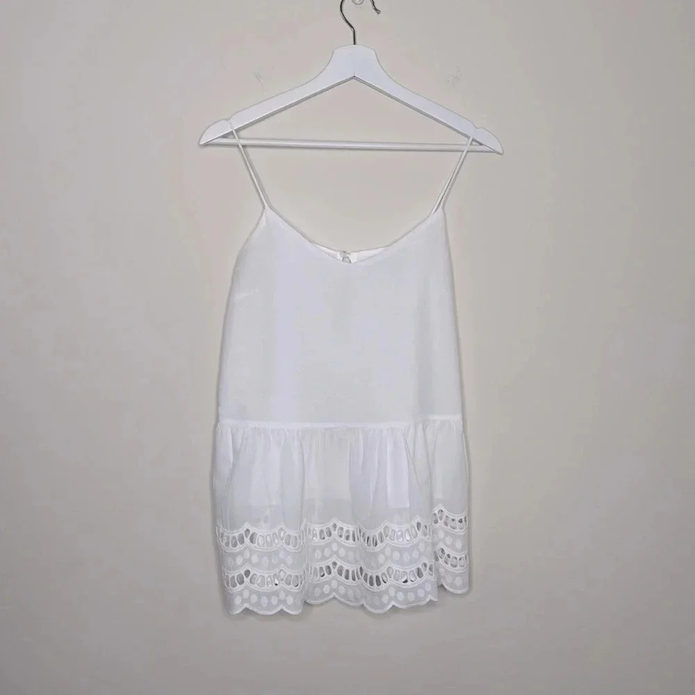 Oxford Sunday Eyelet Embroidery Lace Trim Cami Top